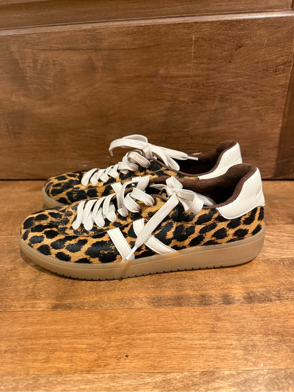 Aldo Leopard-Print genuine cowhide Sneakers in Tan, Black & White